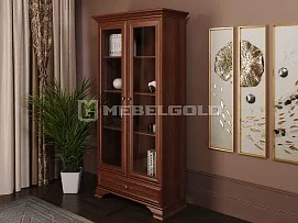 Шкаф с витриной Кентаки REG2W1S каштан