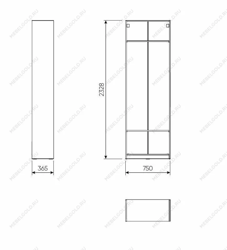 Модуль гардероба МАКС, 75х36х233 см, серый | изображение 2