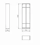 Модуль гардероба МАКС, 75х36х233 см, серый | изображение 2