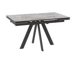 Стол с керамическим покрытием Джейтон-140 (Stone grey st cer/черный) 140(30+30)х85