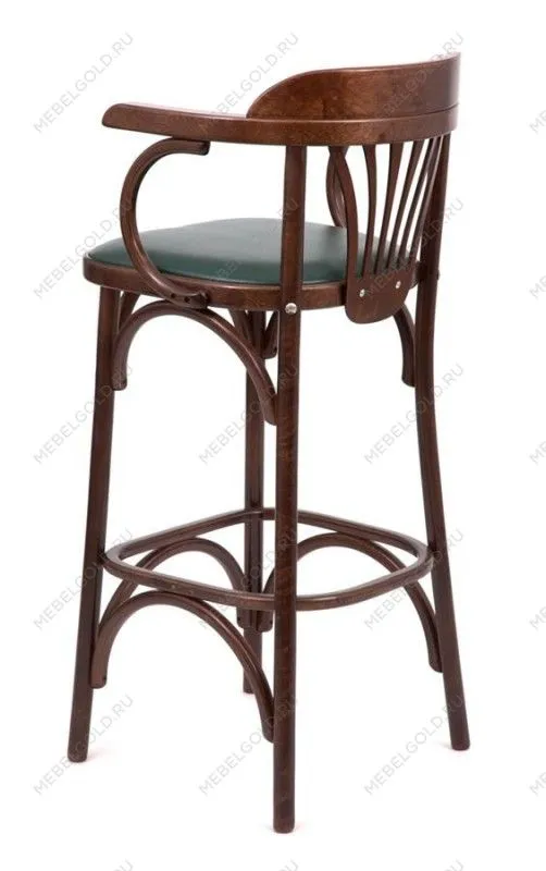 Стул барный 750 Венский мягкий (темный тон, экокожа зеленая) | изображение 2