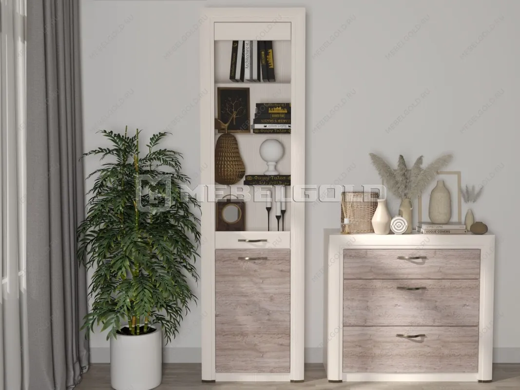 Шкаф с витриной Оливия 1V1D | изображение 1