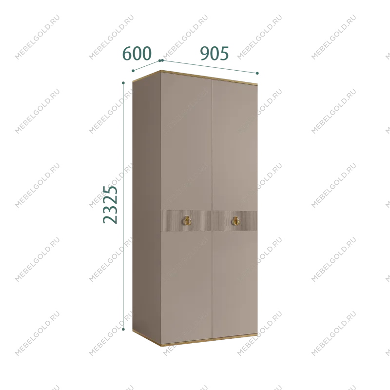 Шкаф 2-х дверный Римини СОЛО (Мокка/Золото) РМШ2/2(s)