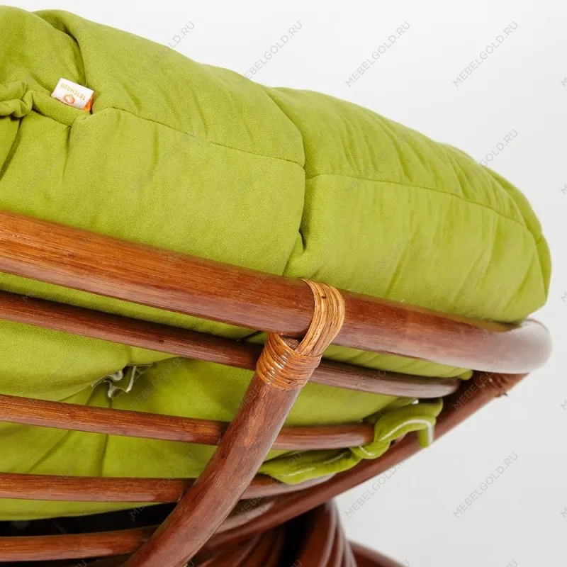 Кресло-качалка Papasan с подушкой Орех, флок олива | изображение 10