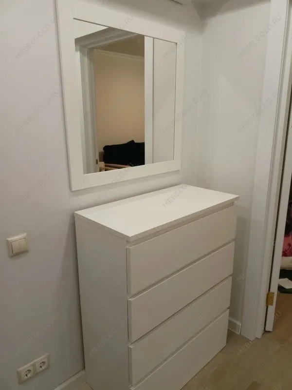 м. Марьина Роща - Комод Варма, 4 ящика, 80х100х40 см, эмаль белая | изображение 7