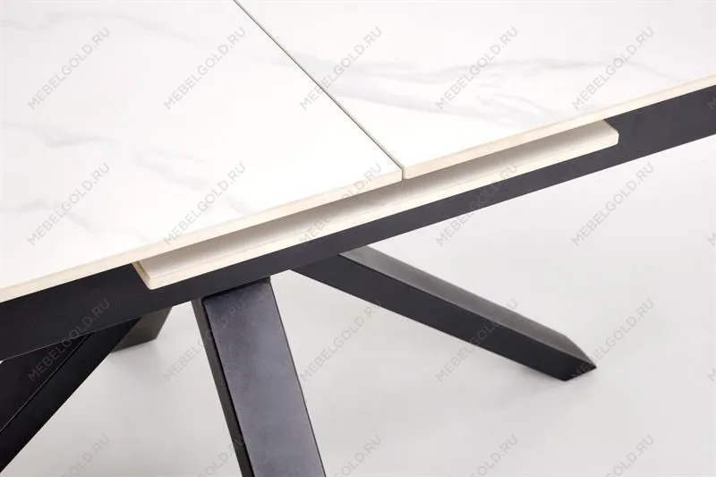 Стол обеденный Halmar PLATAN 140 (белый мрамор/черный) | изображение 8