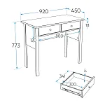 САГА стол туалетный 92х45 серый/ясень | изображение 2