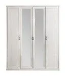 Шкаф Мишель 4-дверный (1+2+1) с зеркалом белый матовый | изображение 1