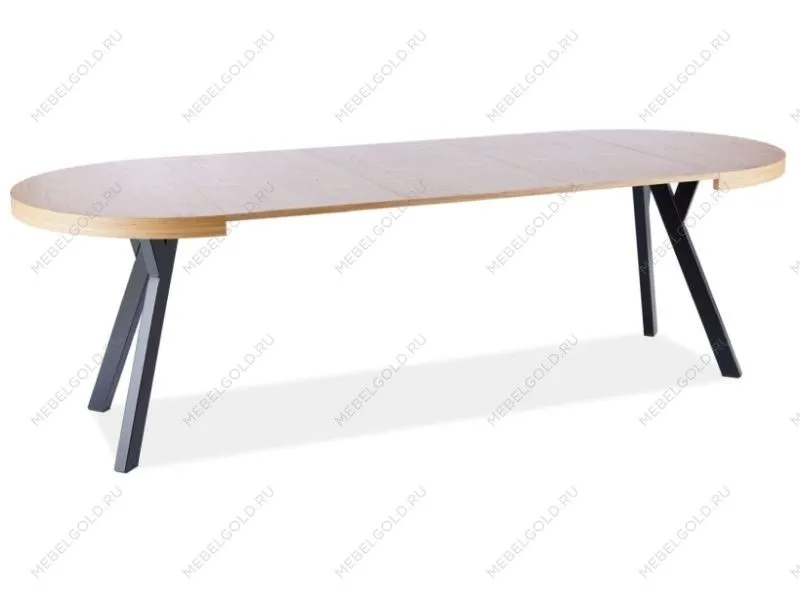 Стол обеденный Signal DOMINGO раскладной (дуб натуральный/черный)