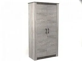 Шкаф 2-х дверный 2300, Денвер (1122*538*2300) Риббек серый, 11724