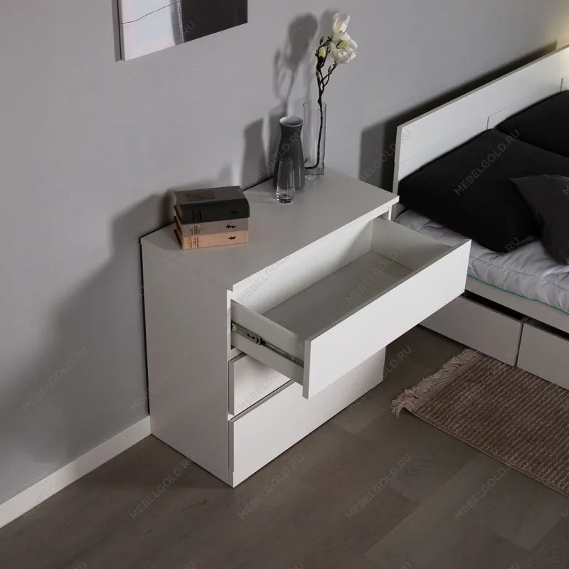 Комод Варма, 3 ящика, 80х78х40 см, эмаль белая | изображение 3