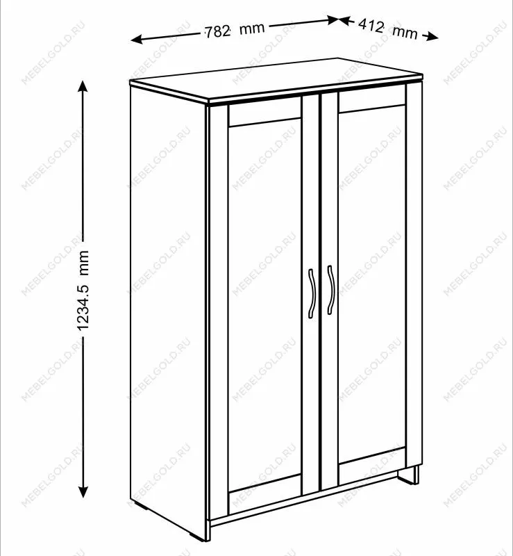 Тумба Сириус, 2 двери, 78х41х124см, дуб сонома | изображение 9