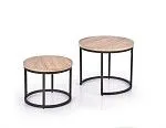 Комплект Halmar OREO 2 стола журнальных (дуб сан ремо/черный) | изображение 2