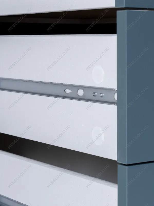 Стол письменный Ингар, 5 ящиков, 140х75х55 см, серо-бирюзовый/черный, столешница дуб беленый | изображение 16