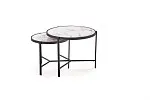 Комплект Halmar FATIMA (2 стола журнальных) (белый мрамор/черный) | изображение 1