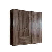 Шкаф 5-ти дверный с ящиками Римини (Орех империя/Серебро) РМШ2/51