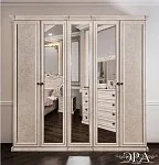 Шкаф Афина 5-дверный (2+1+2) с зеркалом крем корень | изображение 3