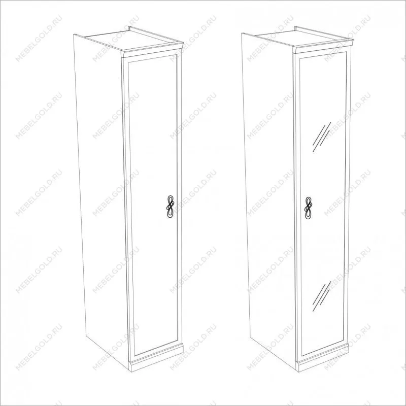 Натали секция 1-ств с зеркалом белый глянец