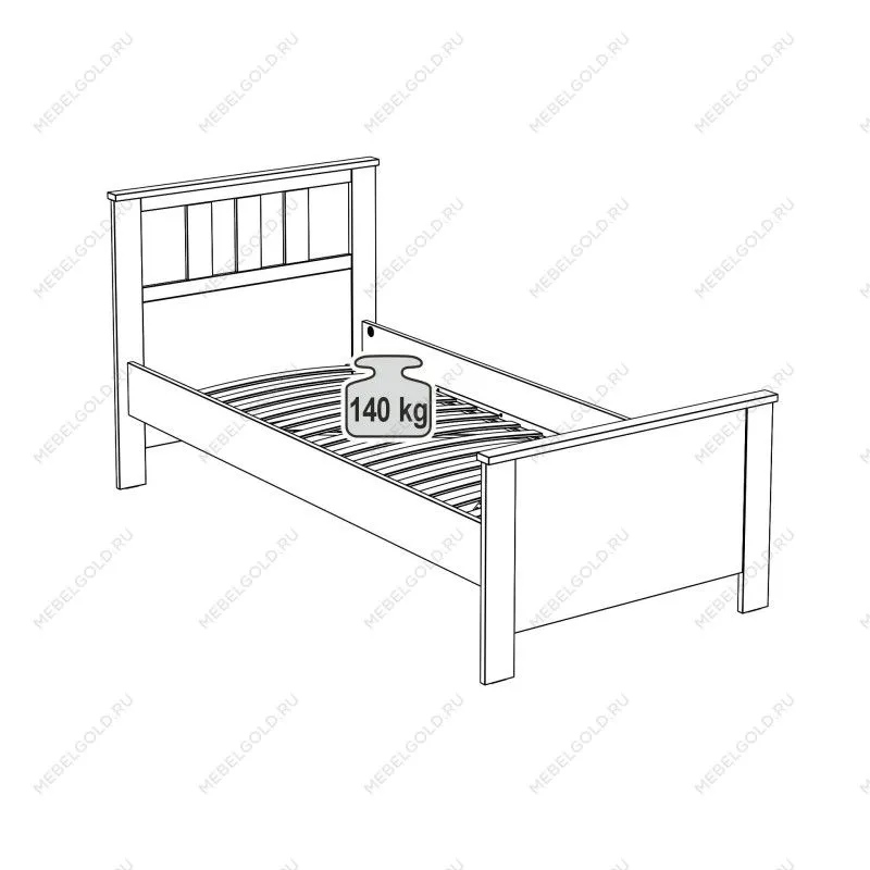 Кровать односпальная Сага, 90х200 см, белая | изображение 12