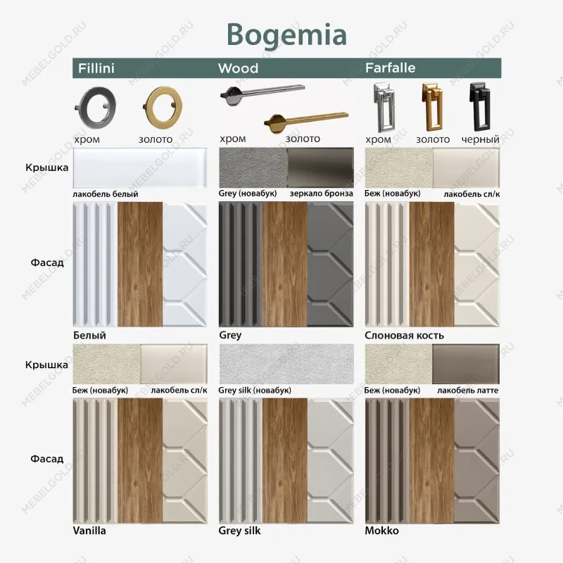 Шкаф 5-ти дв. Bogemia Woodline Wood Fi (Мокка/Хром) БМШ2/5(Wo) | изображение 1