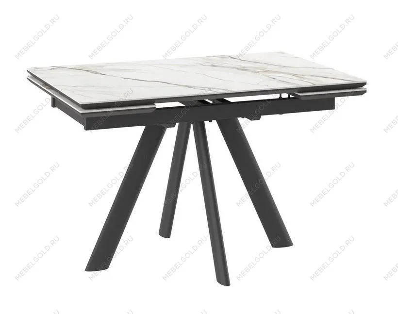 Стол с керамическим покрытием Джейтон-120 (CALAKATTA GOLD ST CER/Черный) 120(30+30)х80