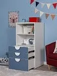 Стеллаж Пикси, с тремя выдвижными ящиками 60x57x120, озорной василек | изображение 1