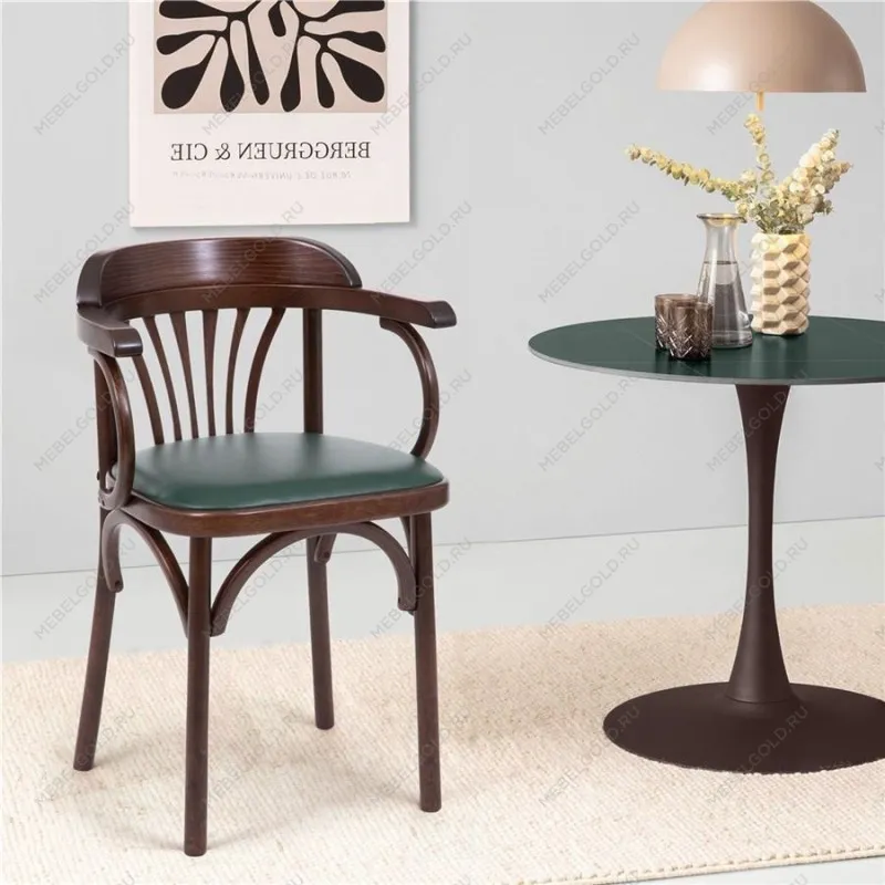 Стул Михаэль мягкий (темный тон, экокожа зеленая) | изображение 1