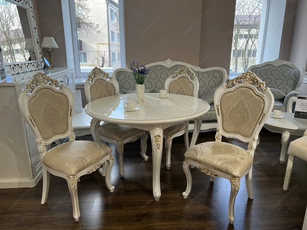 Стол Натали круглый белый глянец | изображение 9