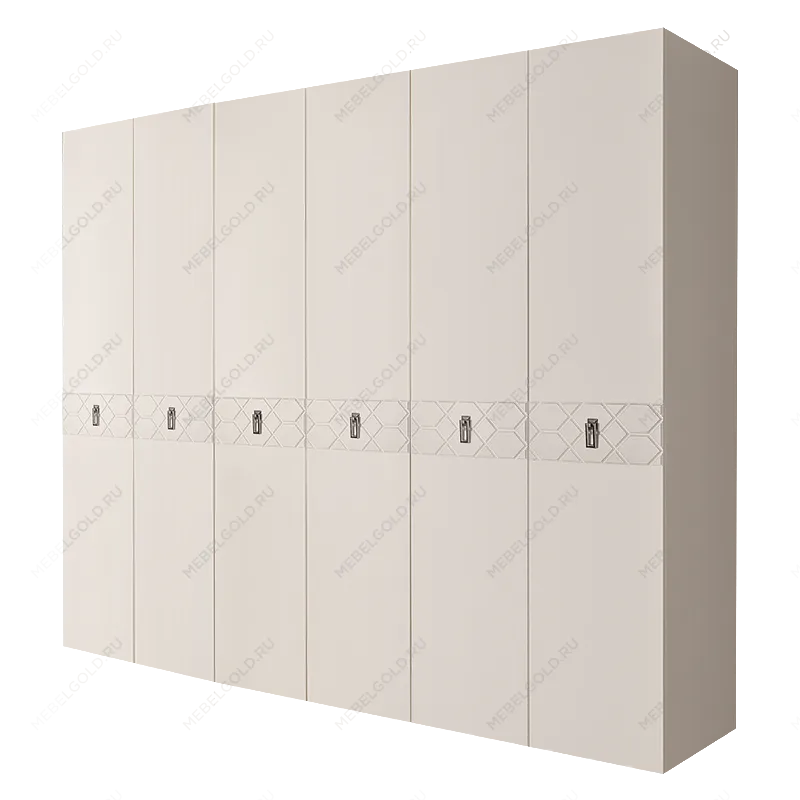 Шкаф 6-ти дв. Bogemia Farfalle (Слоновая кость/Хром) БМШ2/6(Fa)