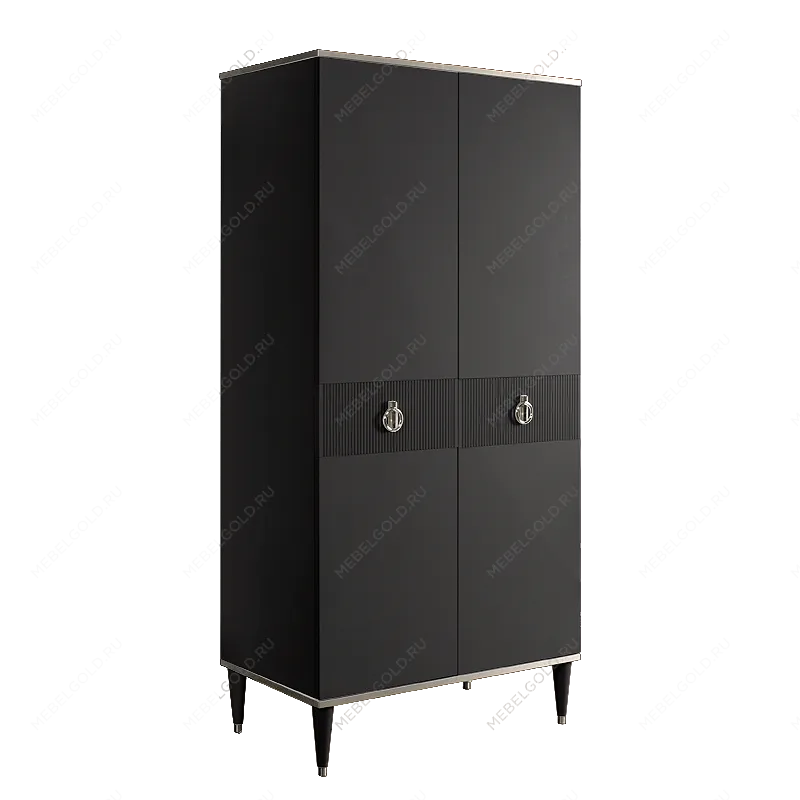 Шкаф-пенал Римини СОЛО (Черный/Серебро) РМП-2(s)