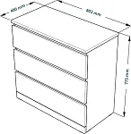 МАЛЬМ / VARMA Комод ИКЕА / IKEA 3, 80x78x40, шпон, беленый дуб | изображение 3