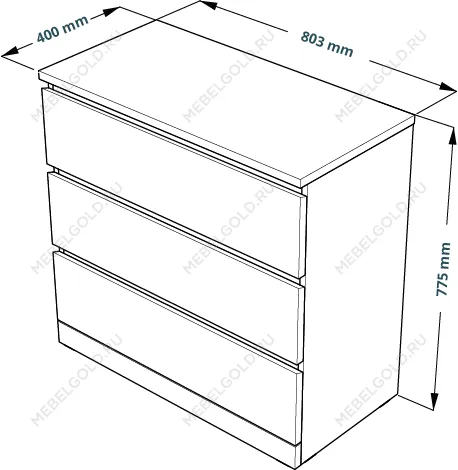 МАЛЬМ / VARMA Комод ИКЕА / IKEA 3, 80x78x40, шпон, беленый дуб | изображение 3