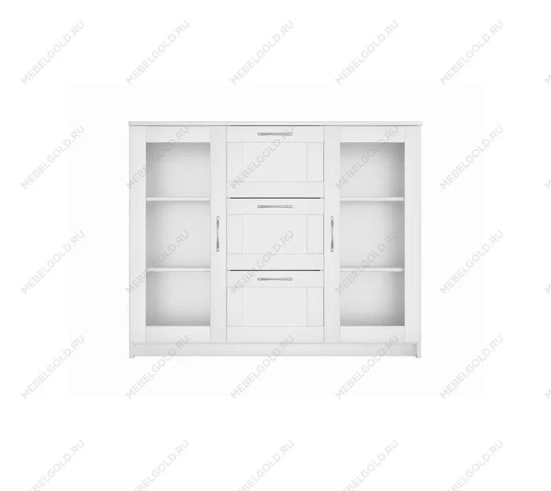 БРИМНЭС / СИРИУС тумба ИКЕА / IKEA 2 двери со стеклом и 3 ящика 117х95 белая | изображение 1