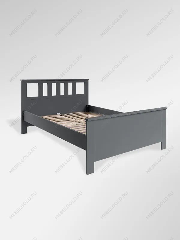 Кровать двуспальная Сага, 140х200 см, серая | изображение 9