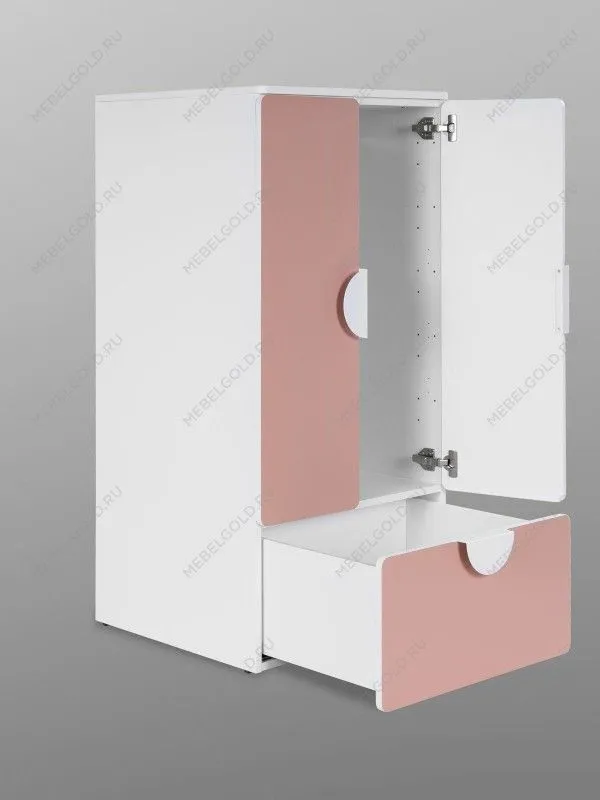 Шкаф распашной Пикси, с двумя дверьми, полкой и одним выдвижным ящиком 60х57х120, мечтательный пион | изображение 13