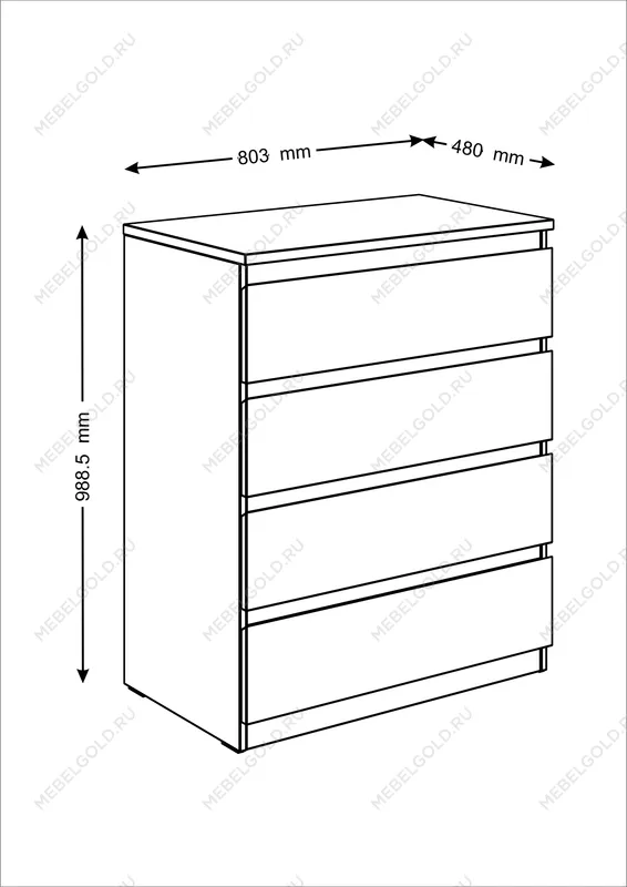 МАЛЬТА комод ИКЕА / IKEA 4 ящика 80х99 белый | изображение 2