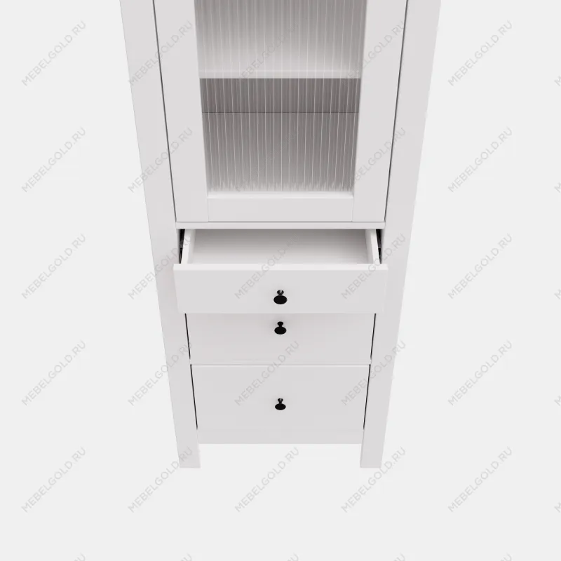 САГА шкаф с витриной 50 МОРУ белый | изображение 5