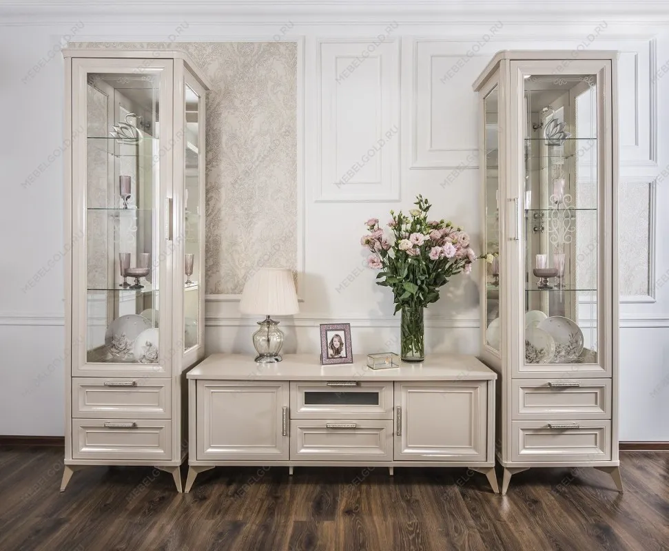 Витрина Нонна 1-ств бежевый глянец | изображение 2