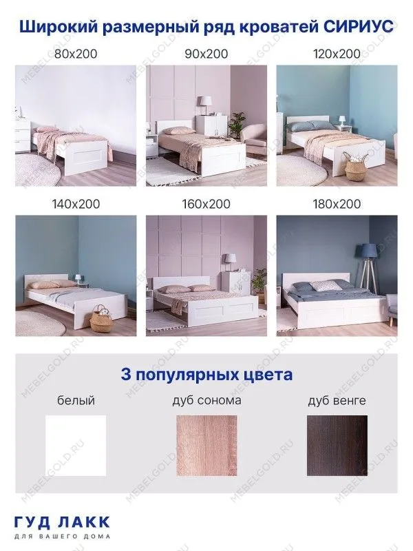 Кровать двуспальная Сириус, 160х200 см, черный, дуб венге | изображение 6