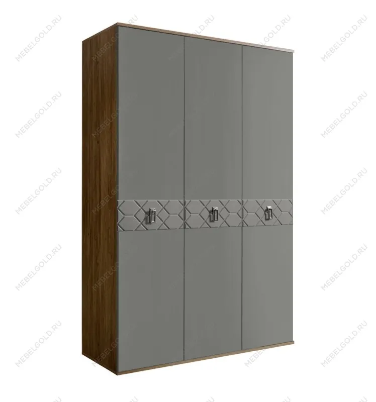 Шкаф 3-х дверный Bogemia Woodline Fa (Серый/Хром) БМШ2/3