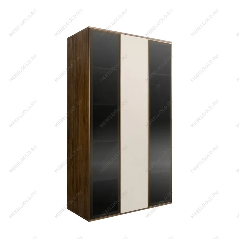 Шкаф 3-х дверный Bogemia Woodline Air (Слоновая кость/Золото) БМШ2/3(2)