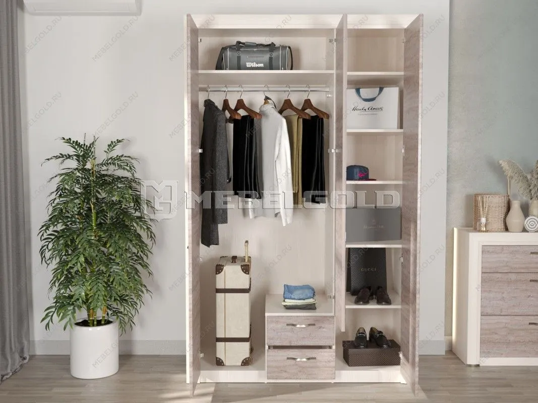 Шкаф 3-створчатый Оливия 3D2S | изображение 4