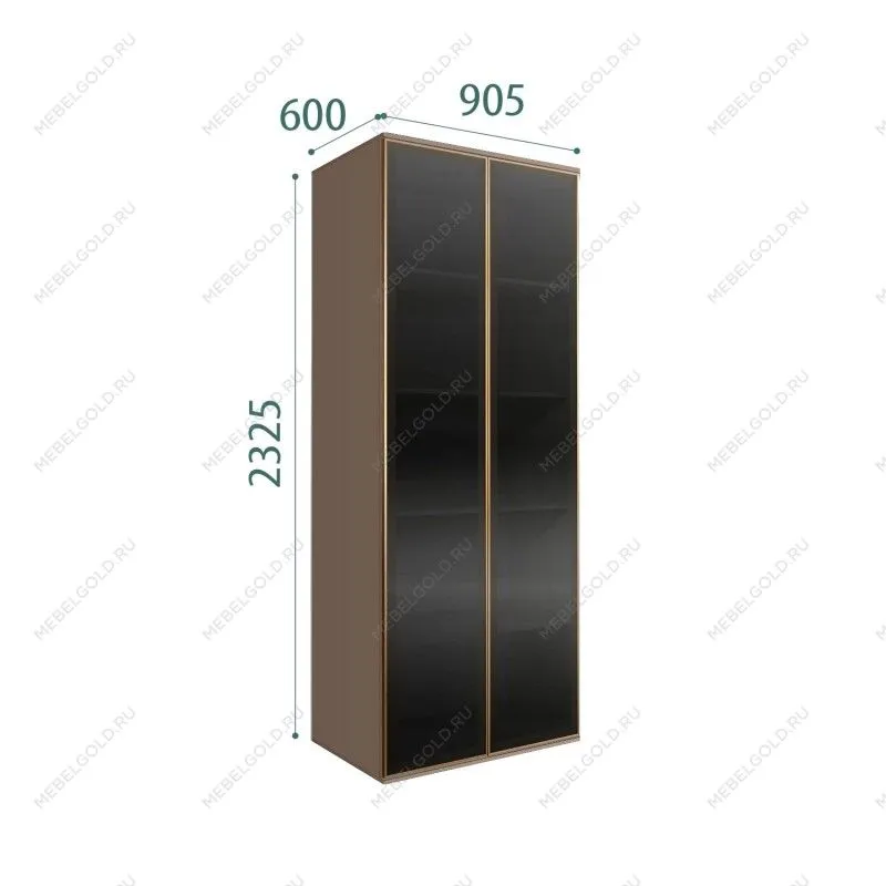 Шкаф 2-х дверный Bogemia Air (Мокка/Золото) БМШ2/2(2)