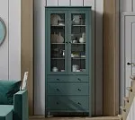 САГА шкаф с витриной 90 темно-бирюзовый | изображение 5