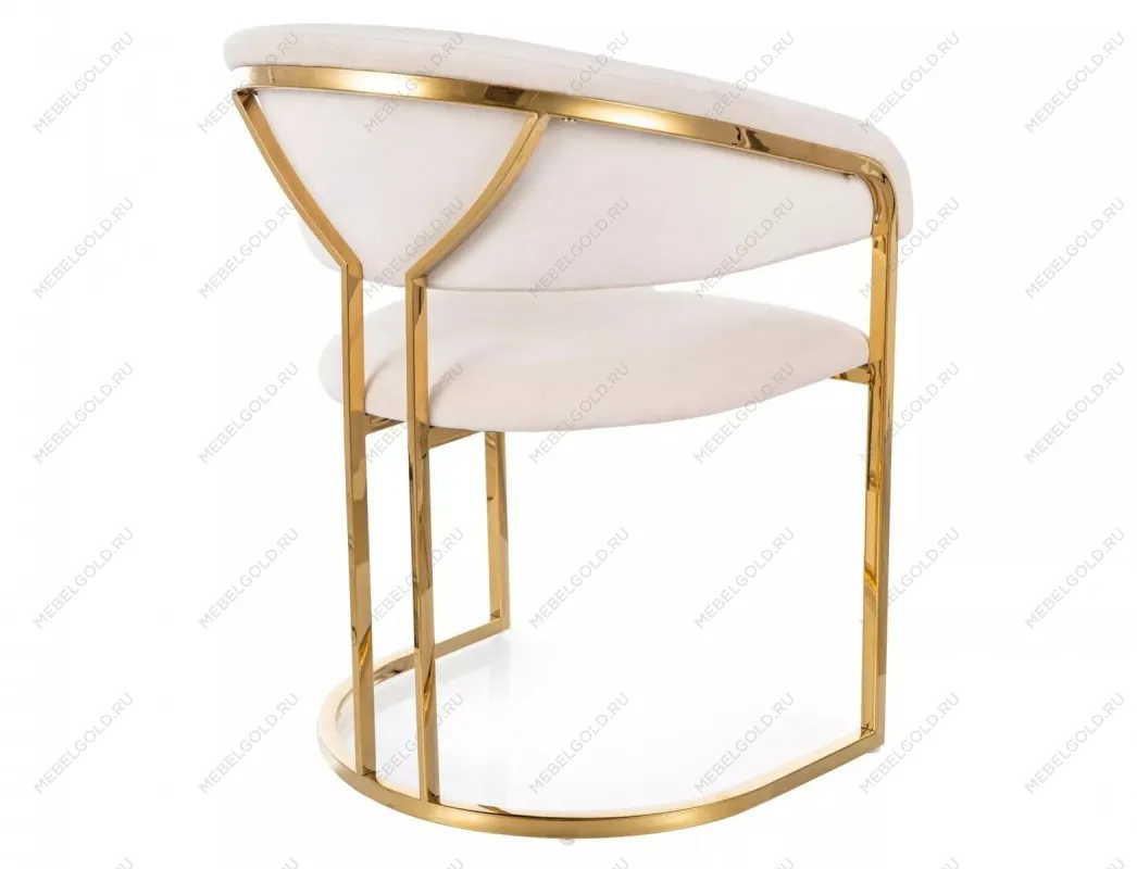 Стул кухонный Signal Tulipe Velvet Bluvel 22 (светло-бежевый/золотой) | изображение 1