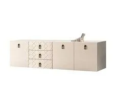 Комод 2.1м Bogemia Fly Farfalle (Слоновая кость) (Lakobel/Черный) БМКМ-5