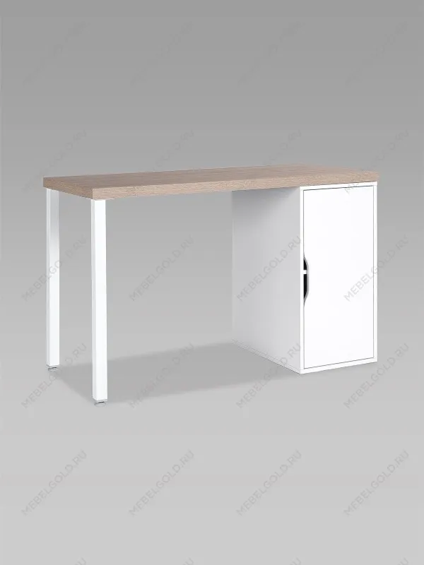 Стол письменный Ингар, с дверцей, 120x75x55, белый, столешница дуб беленый | изображение 9