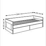 Кровать раздвижная Сириус, с ящиками, 80х200/160х200 см, бежевая, дуб сонома | изображение 18