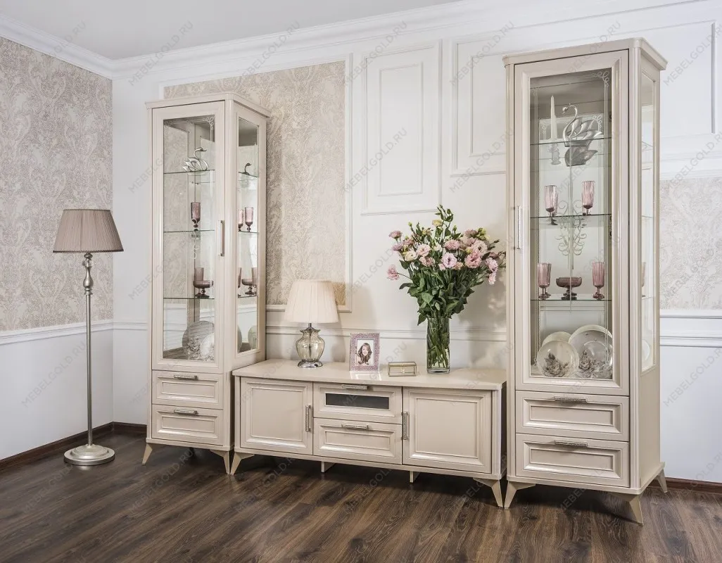 Витрина Нонна 1-ств бежевый глянец | изображение 3