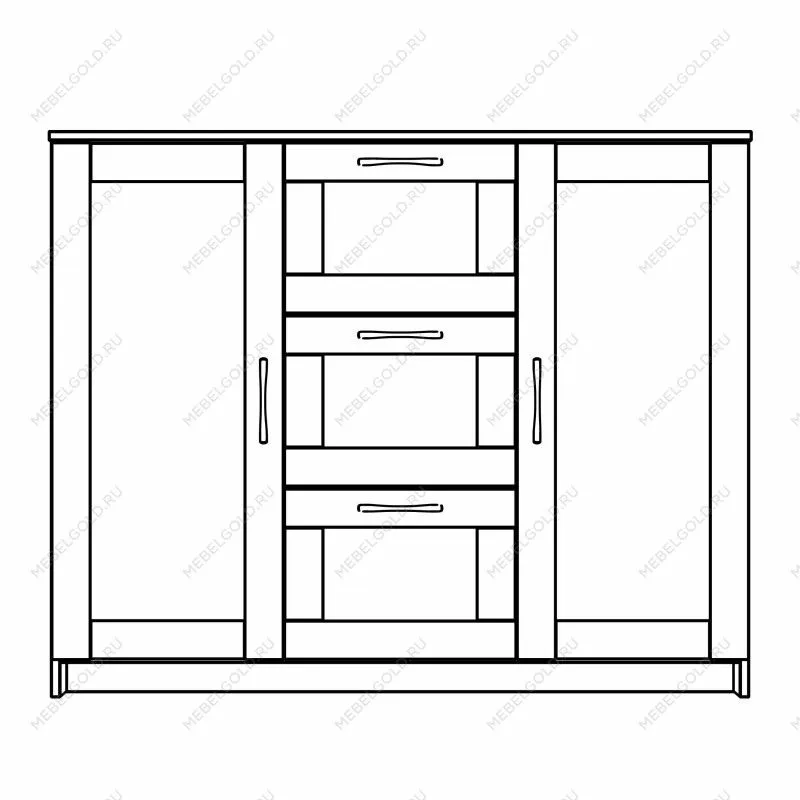 Тумба Сириус, 2 двери и 3 ящика, 117х41х95 см, дуб сонома | изображение 12